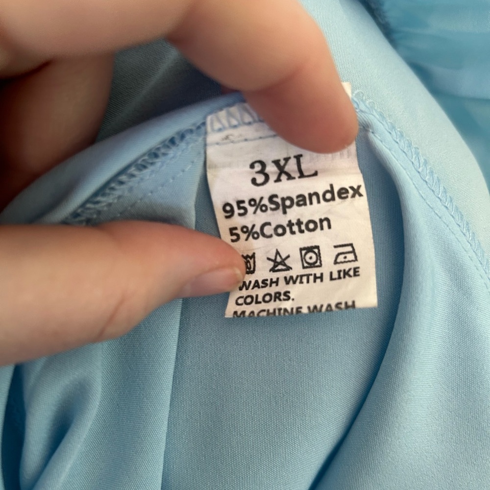 Light Blue Ruffled Blouse - Picture 8 of 9